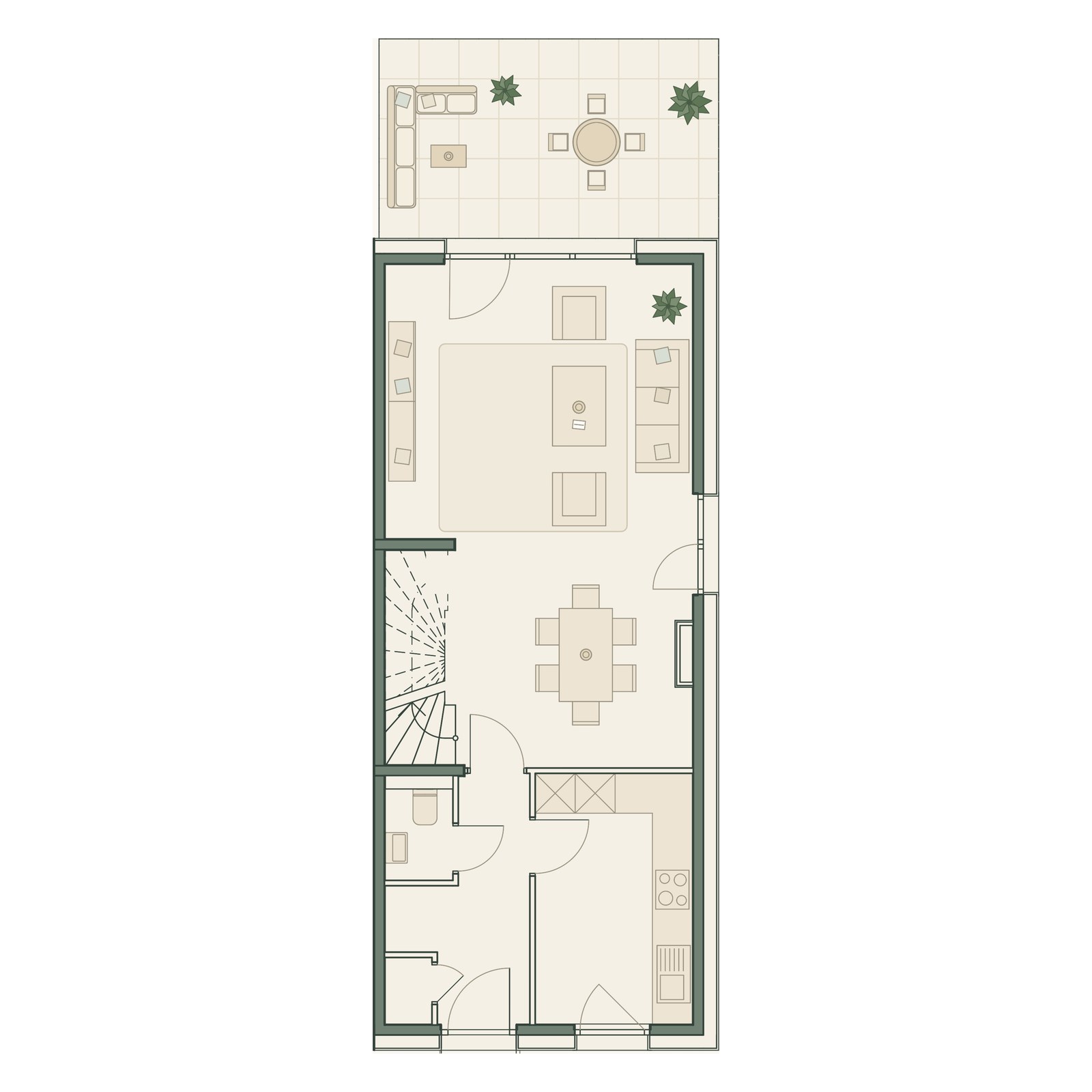 Plano de la planta baja — casa pareada