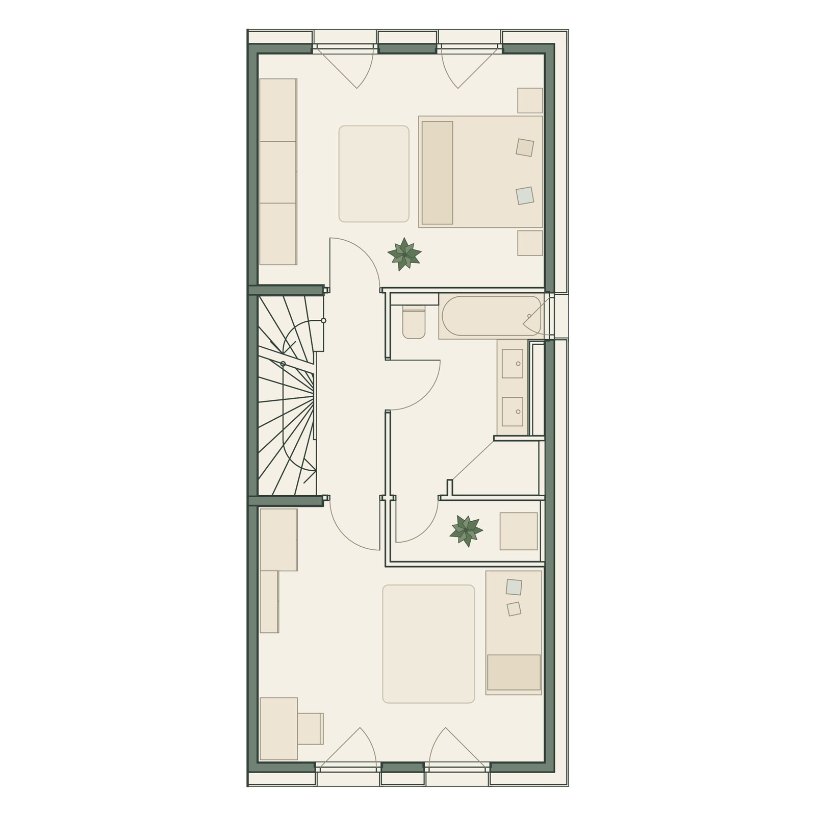 Plano de la primera planta — casa pareada