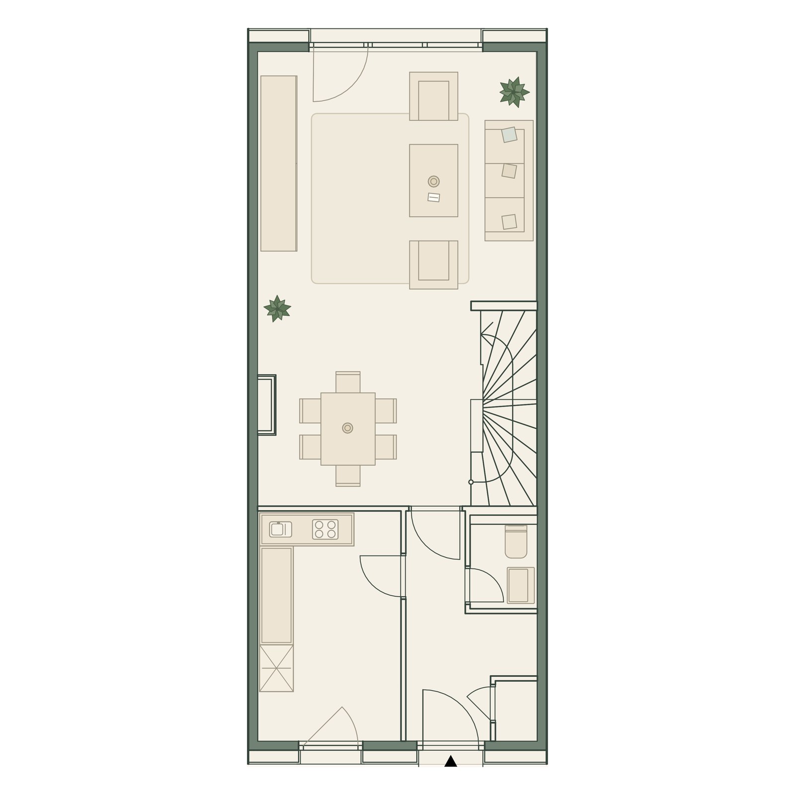 Plano de la planta baja — casa adosada