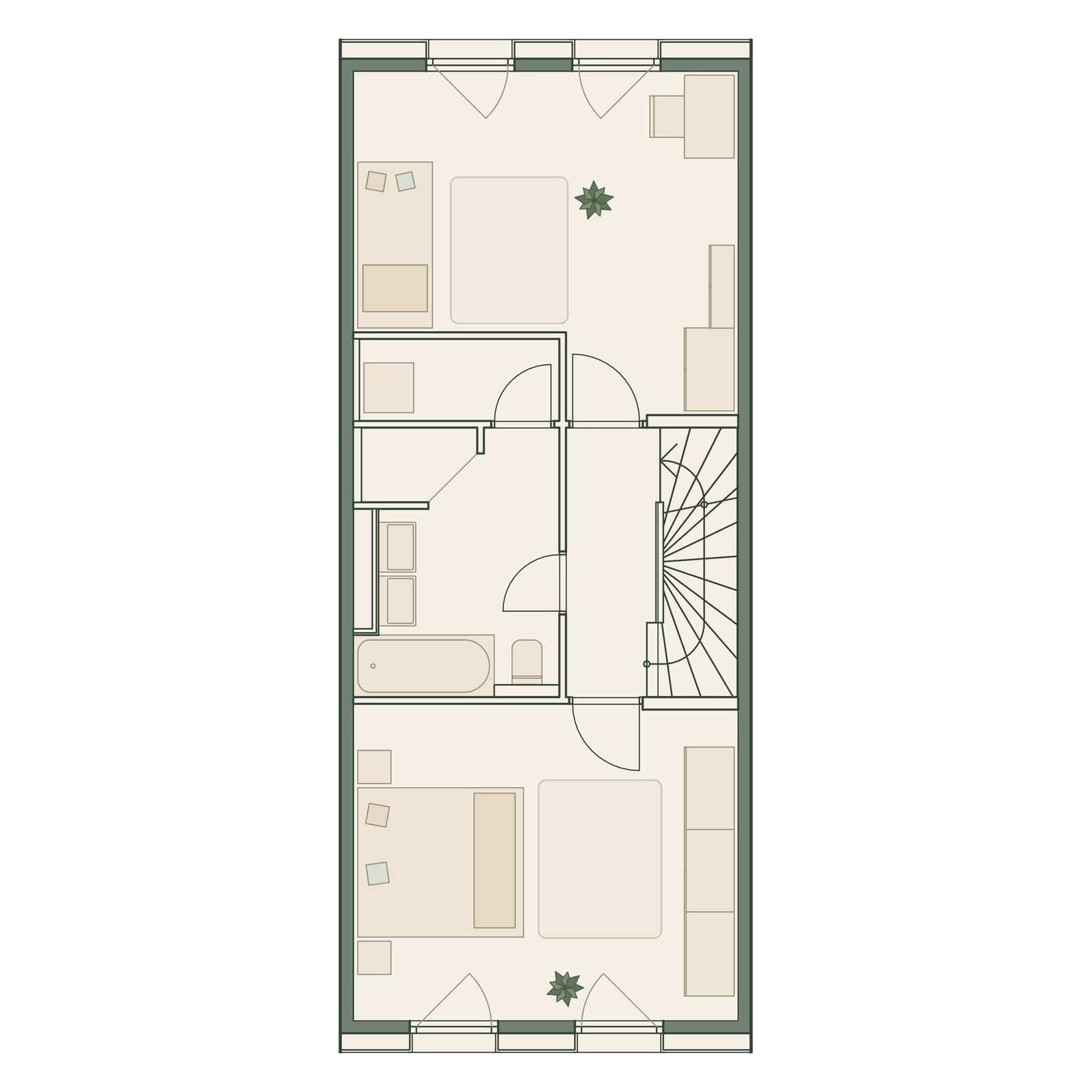 Plano de la primera planta — casa adosada