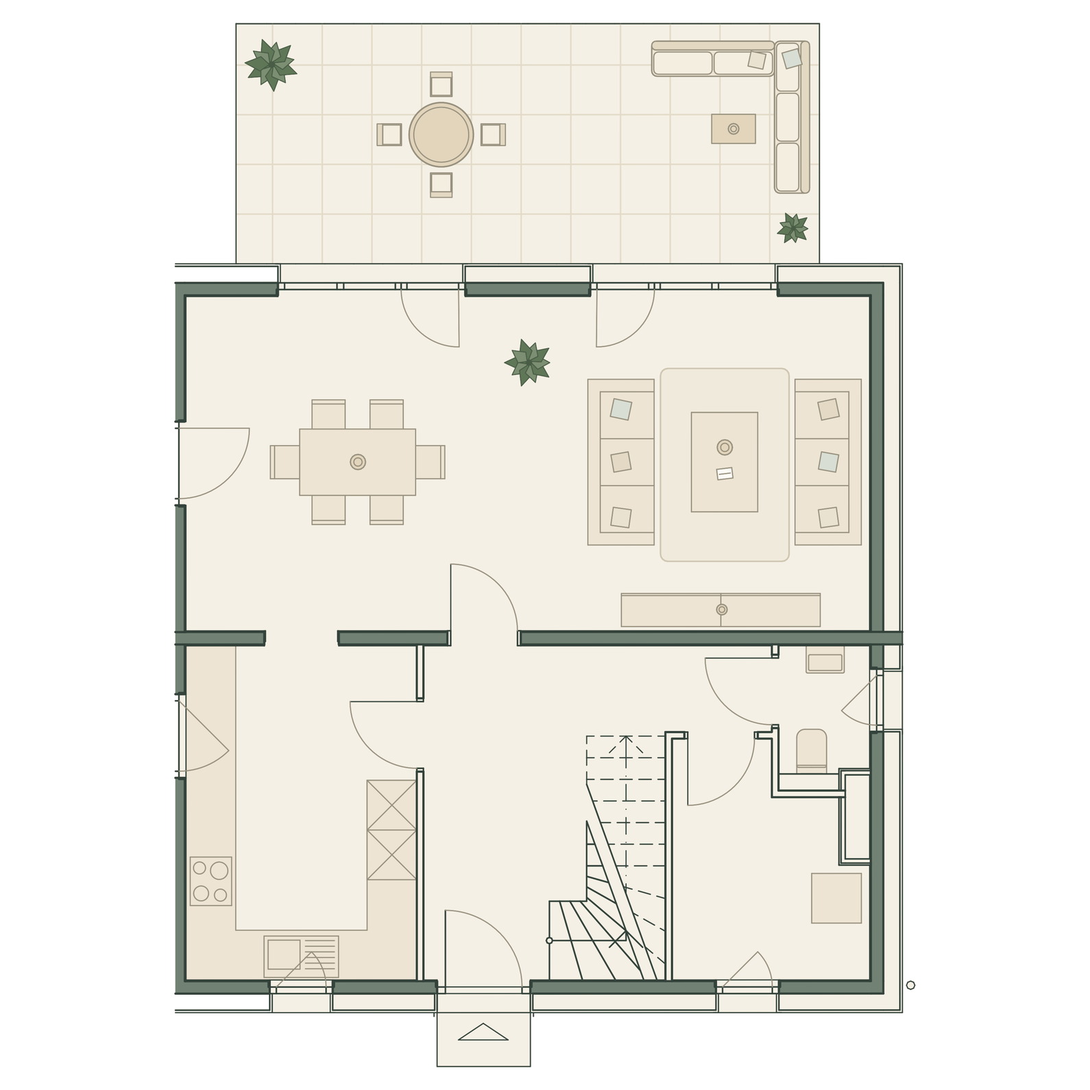 Ground floor plan, villa