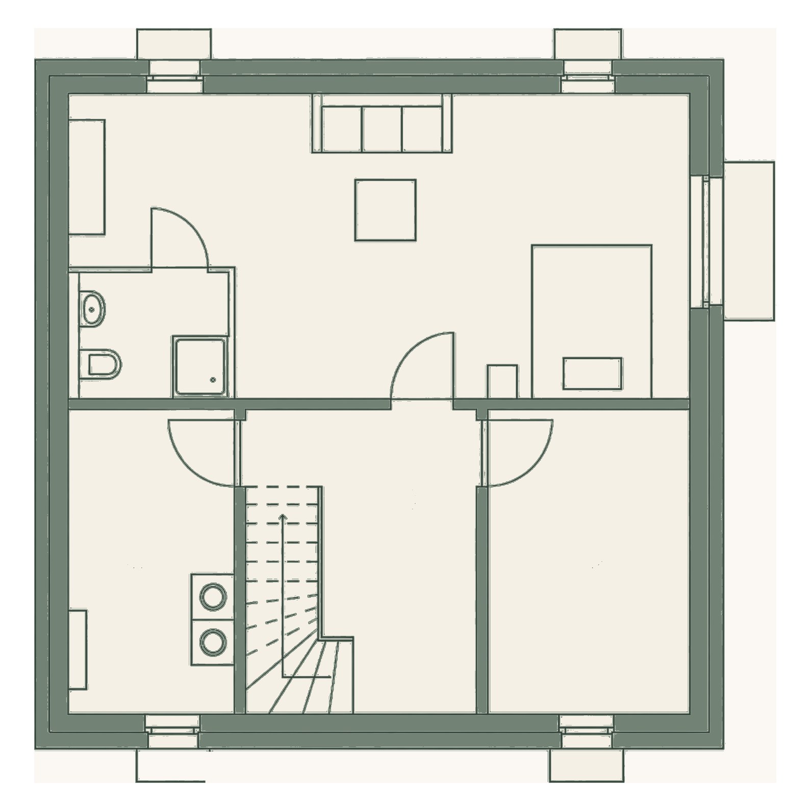 Basement floor plan, villa (optional)