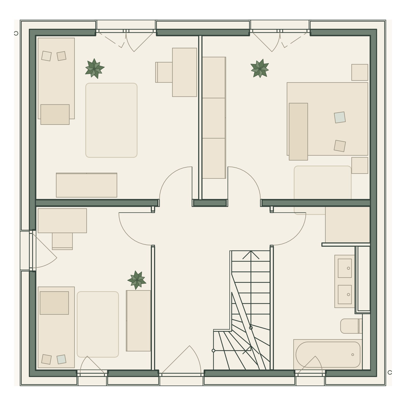 First floor plan, villa